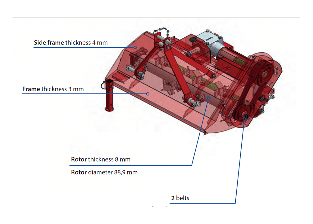 Del Morino fixed or Semi Offset Flail Mower parts diagram