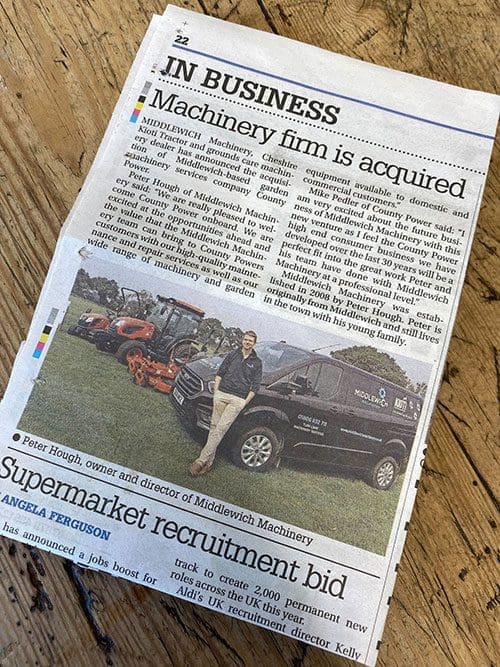 Middlewich Machinery And County Power Join Forces | Middlewich Machinery County power news