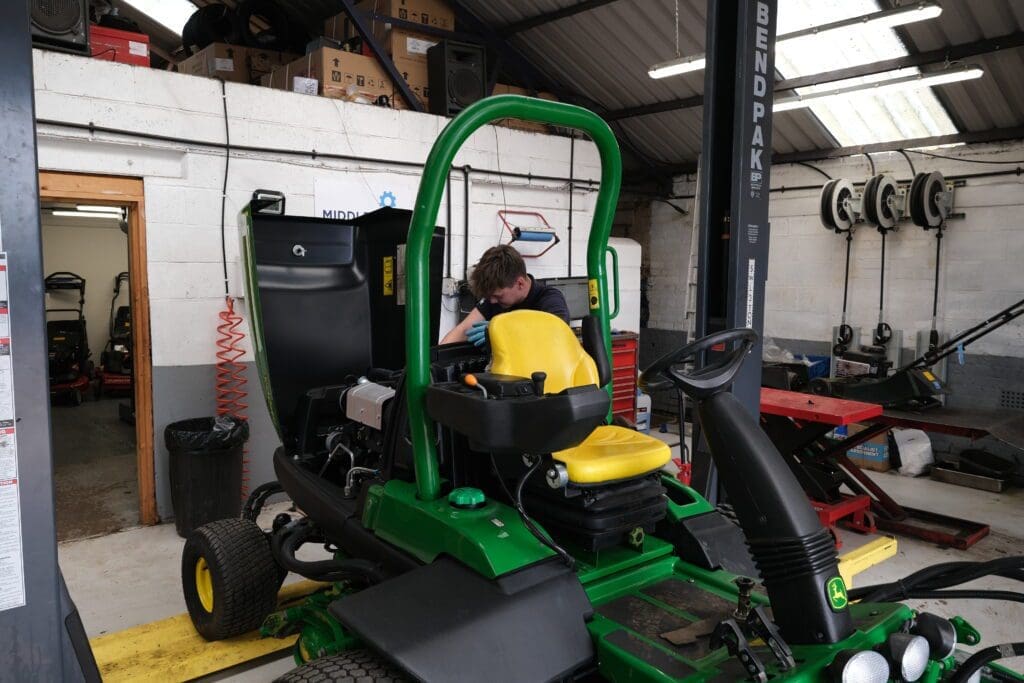 Groundcare machinery workshop in cheshire